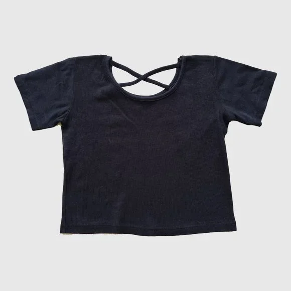 Size- S-M, Black knitted crop top - Picture 2 of 3